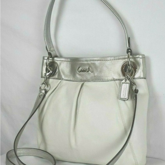 Coach 17605 Ashley Leather hippie silver and white shoulder crossbody bag - Picture 3 of 12